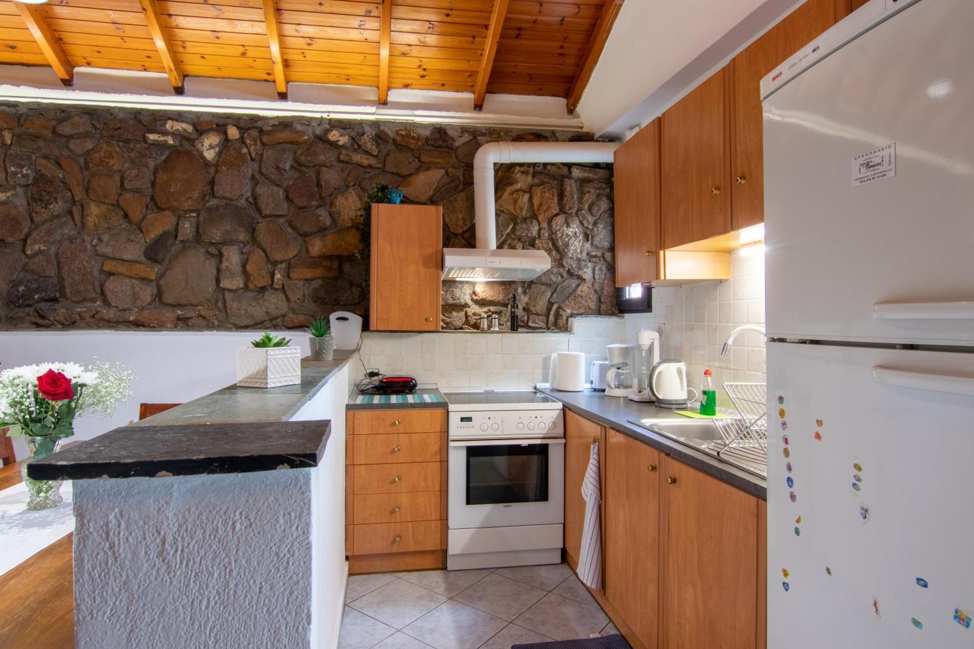 Traditional Stone House Apartment Moudhros Bagian luar foto